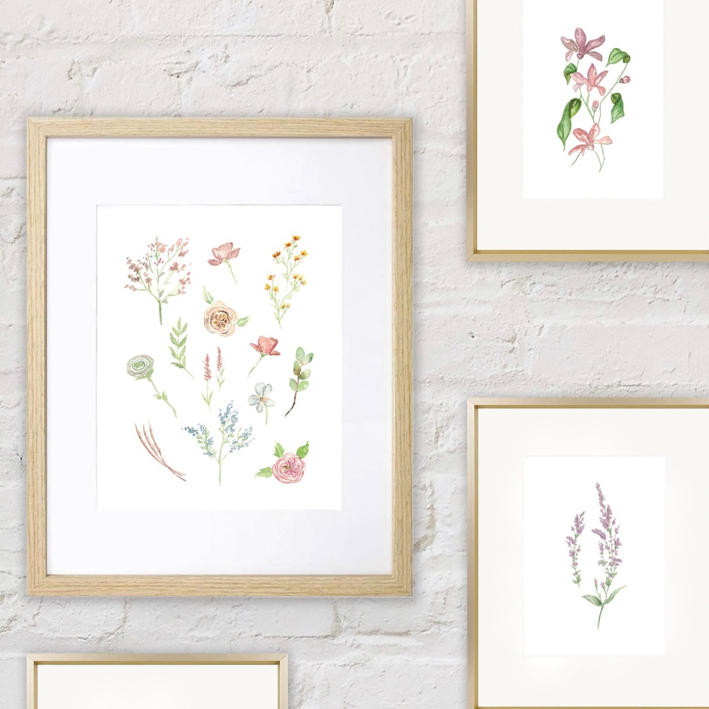 unique holiday gift idea, garden  flower art print watercolor painting print, curated by Laura Hooper Design House