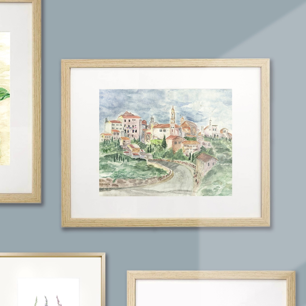 unique holiday gift idea, tuscan villa watercolor painting art print, curated by Laura Hooper Design House